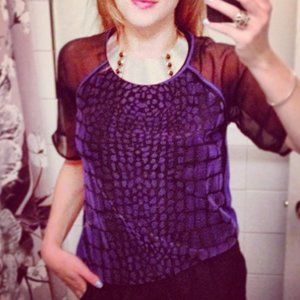 DVF Women's Small Purple Graphic Tee